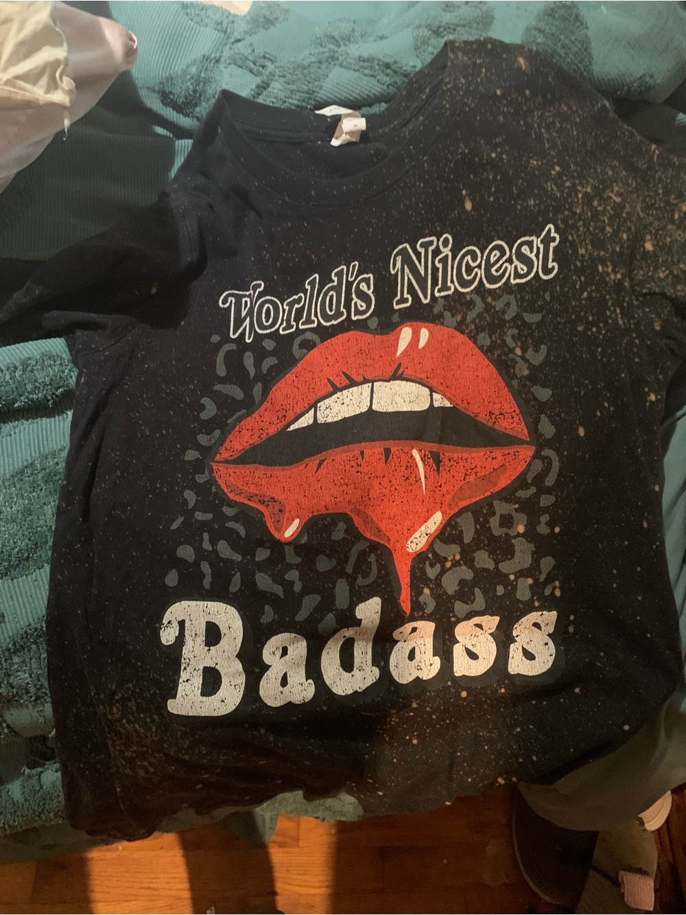 Bella Canvas Black Tee with Red Lip Graphic